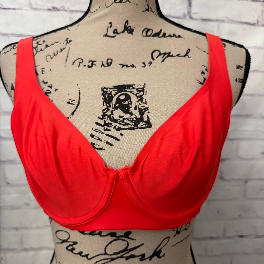 Soma Bra Size‎ 36C Essentials Unlined Scoop Neck Balconette Underwire Red
